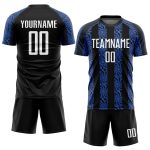 Custom Name Number Sublimation Soccer Jersey Team Personalized Black White-Royal Uniform Personalized Black White-Royal Sublimation