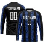 Custom Name Number Sublimation Soccer Jersey Team Personalized Black White-Royal Uniform Personalized Black White-Royal Sublimation