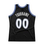 Personalized Throwback Basketball Jersey Black White-Royal Style 2 Personalized Black White-Royal Throwback Basketball Jersey