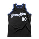 Personalized Throwback Basketball Jersey Black White-Royal Style 2 Personalized Black White-Royal Throwback Basketball Jersey