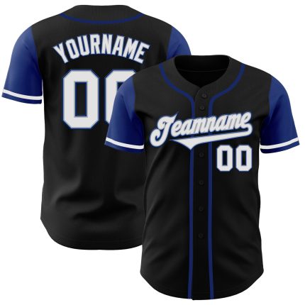 Personalized Black and Royal Two Tone Baseball Jersey for Men and Women Personalized Black White-Royal Two Tone Baseball