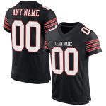 Custom Black White-Scarlet Mesh Football Jersey with Personalized Name and Number - Authentic Team Gear Personalized Black