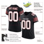 Custom Black White-Scarlet Mesh Football Jersey with Personalized Name and Number - Authentic Team Gear Personalized Black