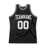 Custom Name Number Personalized Basketball Jersey Black White Silver Authentic Throwback Personalized Black White-Silver