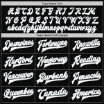 Personalized Varsity Letterman Jacket Black White Silver Full-Snap Bomber Personalized Black White-Silver Bomber Full-Snap