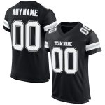 Personalized Authentic Football Jersey in Black, White, Silver Mesh - Custom Team Apparel Personalized Black White-Silver