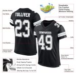 Personalized Authentic Football Jersey in Black, White, Silver Mesh - Custom Team Apparel Personalized Black White-Silver