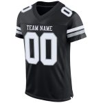 Custom Team Name Number Black White Silver Mesh Football Jersey - Personalized Authentic Jersey Personalized Black White-Silver
