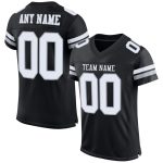 Custom Team Name Number Black White Silver Mesh Football Jersey - Personalized Authentic Jersey Personalized Black White-Silver