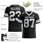 Personalized Black White Silver Mesh Football Jersey for Kids - Custom Sports Apparel 3 Personalized Black White-Silver Mesh