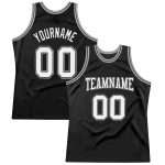 Personalized Black and Silver Throwback Basketball Jersey for Men and Women Personalized Black White-Silver Throwback Basketball