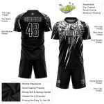 Personalized Soccer Jersey Black and White Sublimation Uniform - Custom Team Kit Personalized Black White Sublimation Soccer