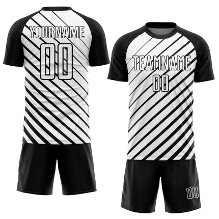 Personalized Soccer Uniform Jersey, Black and White Sublimation Design, Size 3 Personalized Black White Sublimation Soccer