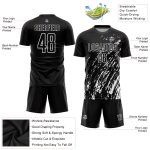 Custom Black and White Soccer Jersey for Kids - Personalized Sublimation Uniform Personalized Black White Sublimation Soccer