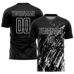 Custom Black and White Soccer Jersey for Kids - Personalized Sublimation Uniform Personalized Black White Sublimation Soccer