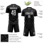 Personalized Sublimation Soccer Uniform Jersey - Black White Design, Customizable, Adult & Kids Sizes Personalized Black