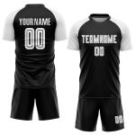 Custom Black White Soccer Jersey - Personalized Sublimation Uniform Personalized Black White Sublimation Soccer Uniform Jersey