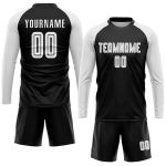 Custom Black White Soccer Jersey - Personalized Sublimation Uniform Personalized Black White Sublimation Soccer Uniform Jersey