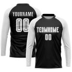 Custom Name and Number Soccer Jersey - Personalized Black and White Sublimation Uniform Personalized Black White Sublimation