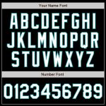 Custom Baseball Jersey with Personalized Name & Number - Black White Teal Arm Shapes, 3 Colors Available Personalized Black