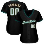Personalized Teal Black White Baseball Jersey for Adults - Customizable 3 Personalized Black White-Teal Baseball Jersey 3
