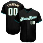 Personalized Teal Black White Baseball Jersey for Adults - Customizable 3 Personalized Black White-Teal Baseball Jersey 3