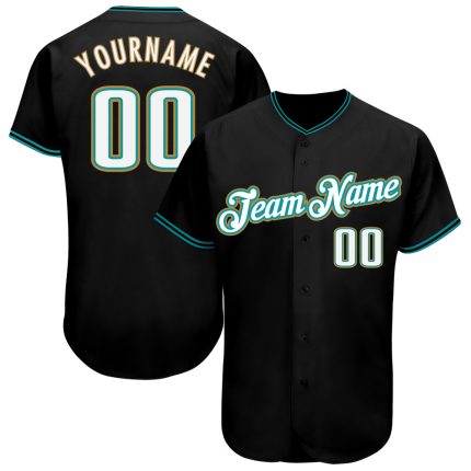 Personalized Teal Black White Baseball Jersey for Adults - Customizable 3 Personalized Black White-Teal Baseball Jersey 3