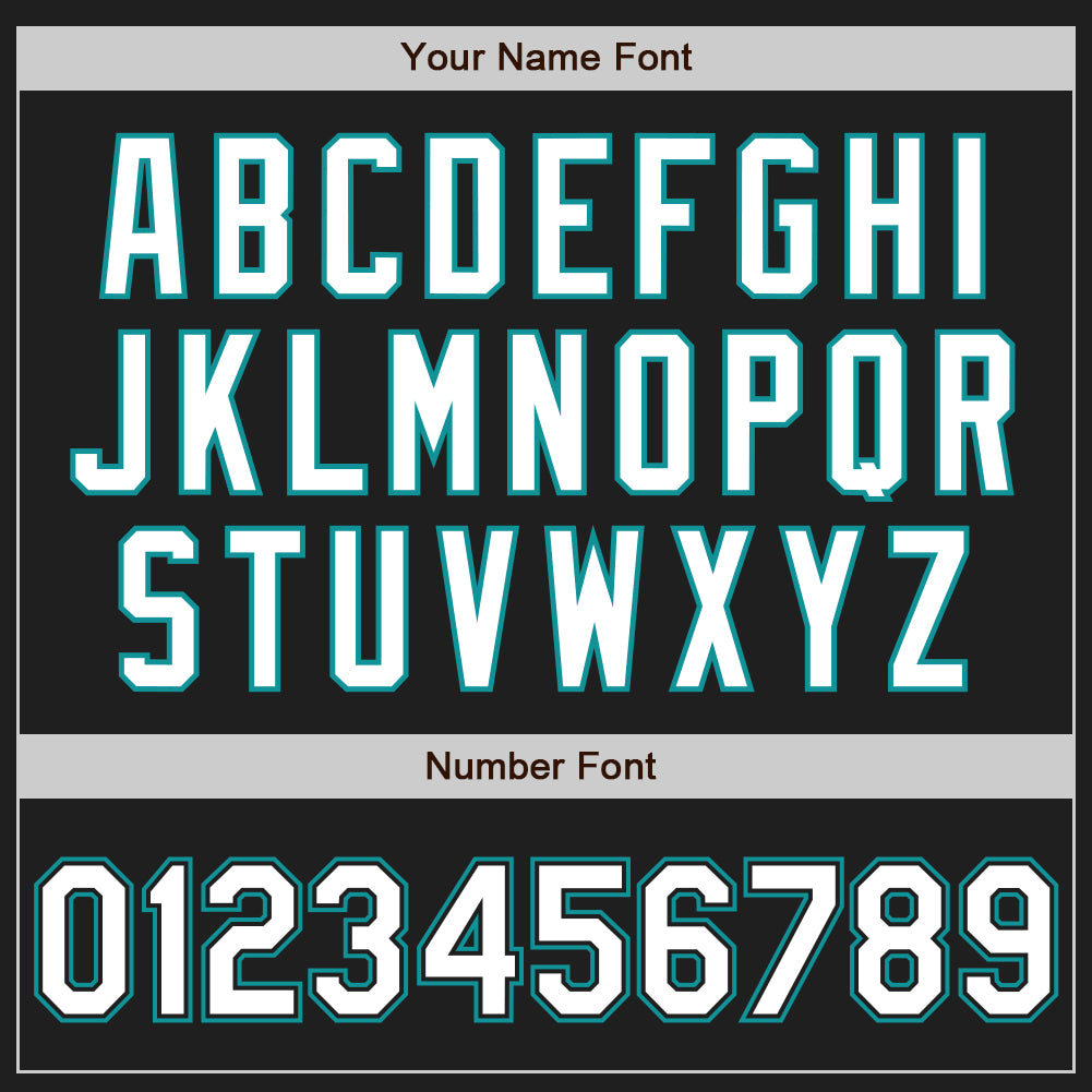 Personalized Black Teal Baseball Jersey for Kids and Adults - Customizable 4 Personalized Black White-Teal Baseball Jersey - Image 5