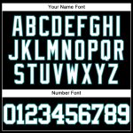 Personalized Black White Teal Baseball Jersey for Kids, Custom Name and Number, Size 5 Personalized Black White-Teal Baseball