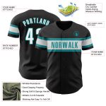 Personalized Teal Black White Baseball Jersey for Kids - Custom Number 6 Personalized Black White-Teal Baseball Jersey 6
