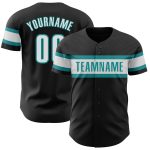 Personalized Teal Black White Baseball Jersey for Kids - Custom Number 6 Personalized Black White-Teal Baseball Jersey 6