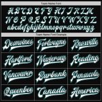 Custom Name Number Varsity Letterman Jacket Black White Teal Bomber - Personalized Full-Snap Team Jacket Personalized Black