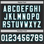 Custom Name Number Authentic Throwback Football Jersey Black White Teal Mesh - Personalized Team Jersey Personalized Black