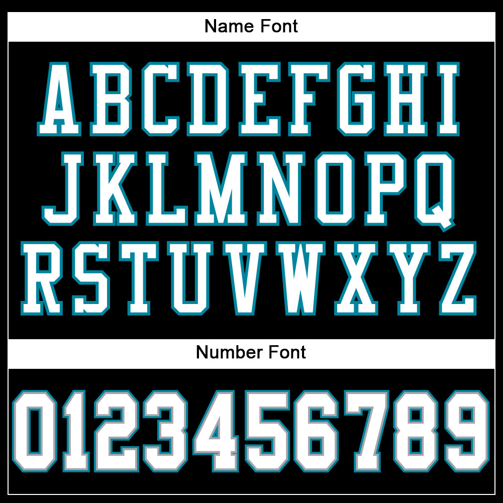 Personalized Teal Black White Mesh Football Jersey for Men and Women Personalized Black White-Teal Mesh Football Jersey 2 - Image 4