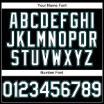 Personalized Custom Name and Number Golf Polo Shirt - Black White-Teal Performance Vapor Personalized Black White-Teal Performance