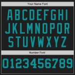 Custom Name & Number Baseball Jersey - Personalized Black White Teal Pinstripe Authentic Split Fashion Personalized Black