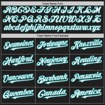Personalized Black White Teal Raglan Baseball Jersey for Men and Women Personalized Black White-Teal Raglan Sleeves Baseball