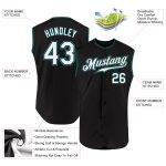 Personalized Baseball Jersey - Black White Teal Sleeveless Design Personalized Black White-Teal Sleeveless Baseball Jersey
