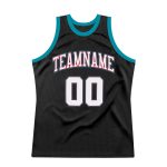 Personalized Black White Teal Basketball Jersey - Custom Retro Sports Jersey 2 Personalized Black White-Teal Throwback Basketball