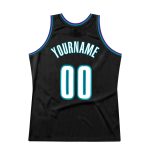 Custom Black White Teal Throwback Basketball Jersey for Men and Women Personalized Black White-Teal Throwback Basketball