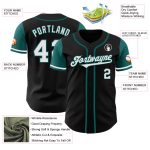 Personalized Two Tone Black White Teal Baseball Jersey for Men and Women Personalized Black White-Teal Two Tone Baseball