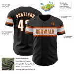 Personalized Texas Orange Baseball Jersey - Custom Black and White Design Personalized Black White-Texas Orange Baseball
