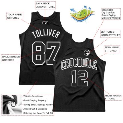 Personalized Black and White Basketball Jersey Throwback Style for Men Personalized Black White Throwback Basketball Jersey