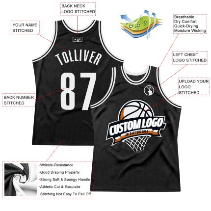Custom Black and White Retro Basketball Jersey for Men and Women Personalized Black White Throwback Basketball Jersey 4