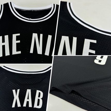 Custom Black and White Basketball Jersey - Personalized Throwback Style Jersey Personalized Black White Throwback Basketball