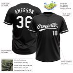 Custom Unisex Softball Jersey - Personalized Black and White Two-Button Design Personalized Black White Two-Button Unisex