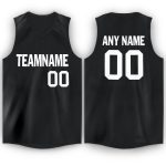 Personalized Black and White V-Neck Basketball Jersey for Men and Women Personalized Black White V-Neck Basketball Jersey