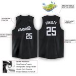 Customizable Black and White Basketball Jersey V-Neck for Men and Women Personalized Black White V-Neck Basketball Jersey