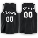 Custom V-Neck Basketball Jersey - Personalized Black and White Design for Men and Women Personalized Black White V-Neck Basketball