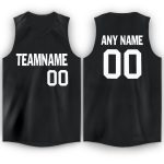 Personalized Black and White Basketball Jersey V-Neck for Men and Women Personalized Black White V-Neck Basketball Jersey
